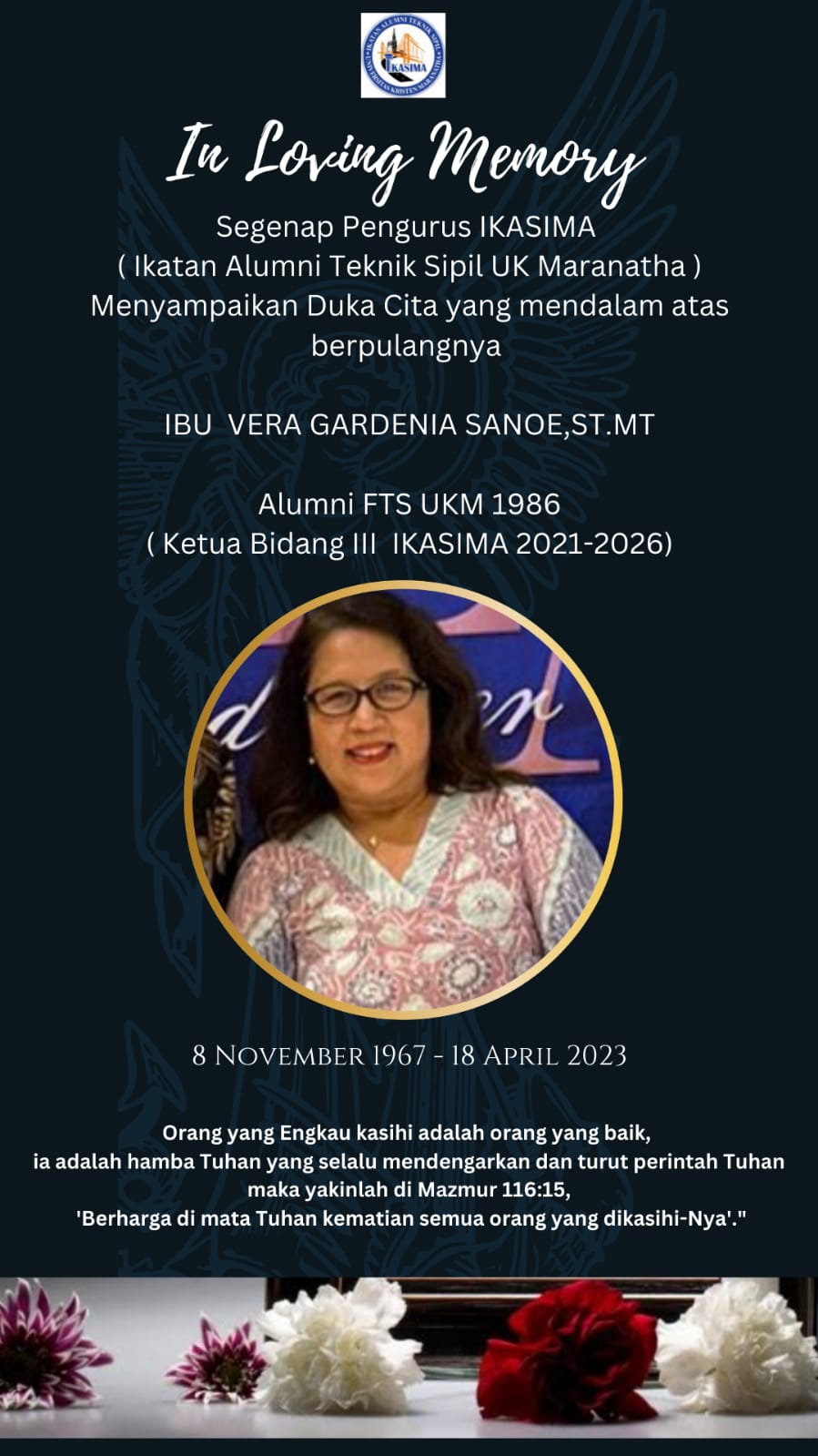 Rest In Peace Vera Gardenia Sanoe, S.T., MT.